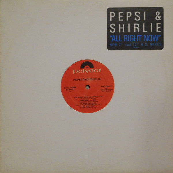 Pepsi & Shirlie : All Right Now (12", Promo)