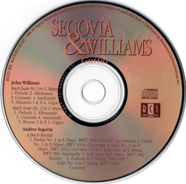 Andrés Segovia & John Williams (7) : Guitar Virtuosos (CD, Comp)