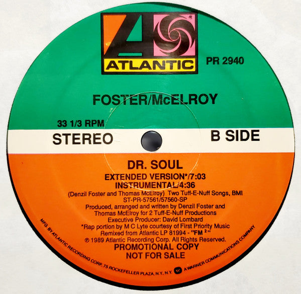 Foster & McElroy : Dr. Soul (12", Promo)
