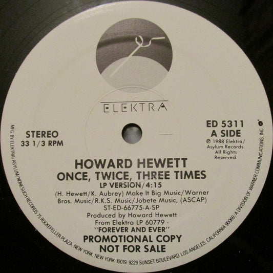 Howard Hewett : Once, Twice, Three Times (12", Single, Promo)