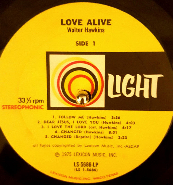 Walter Hawkins And The Love Center Choir : Love Alive (LP, Album)