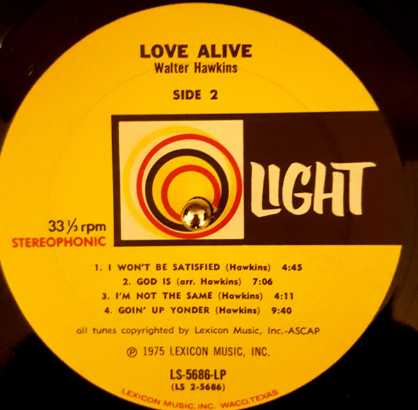 Walter Hawkins And The Love Center Choir : Love Alive (LP, Album)