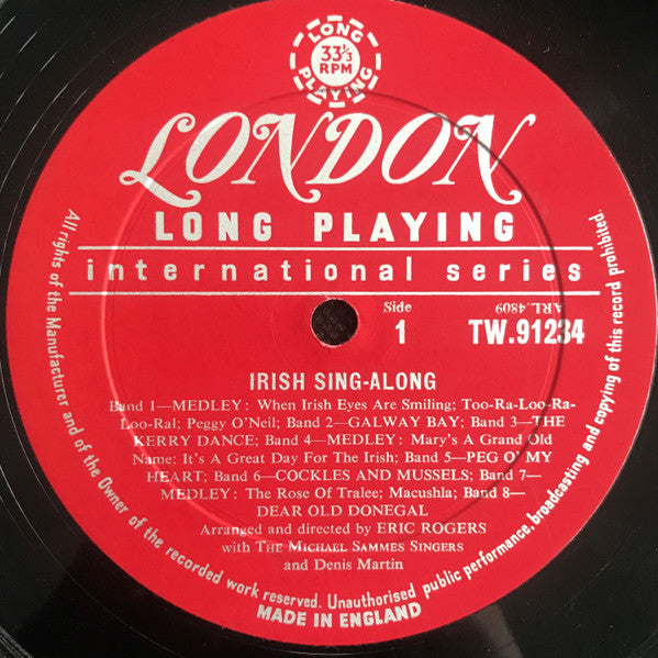 Denis Martin : Irish Sing-Along (LP, Album, Mono)