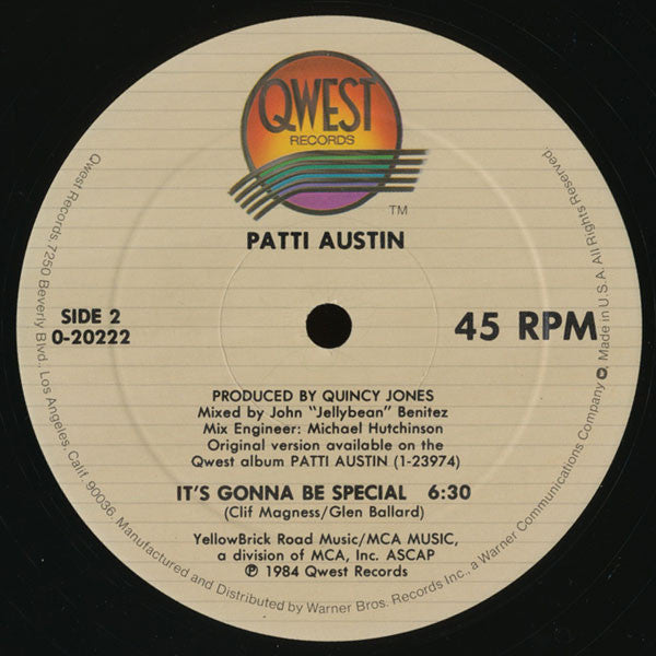 Patti Austin : Rhythm Of The Street / It's Gonna Be Special (12", Maxi)