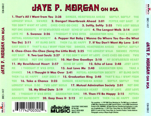 Jaye P. Morgan : Jaye P. Morgan On RCA (CD, Comp)
