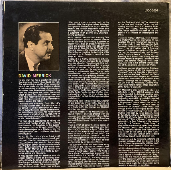 Lionel Bart : Oliver! The Original Broadway Cast Recording (LP, Album, Gat)