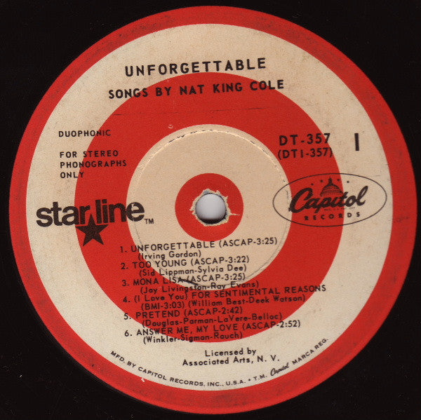 Nat King Cole : Unforgettable (LP, Album, RE, RP)