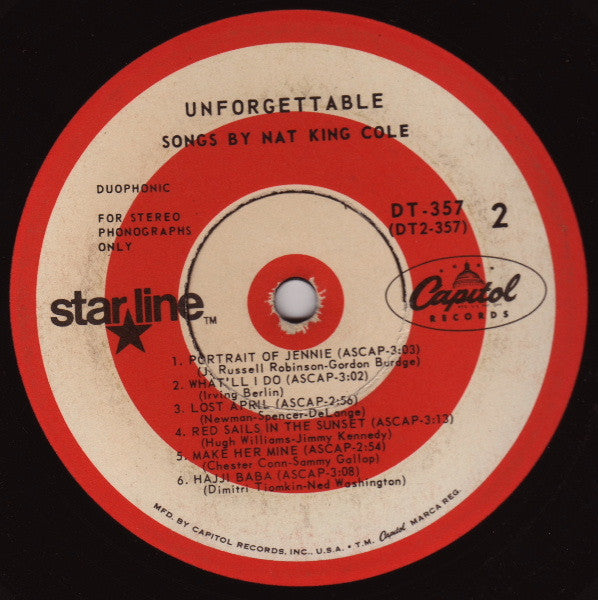 Nat King Cole : Unforgettable (LP, Album, RE, RP)