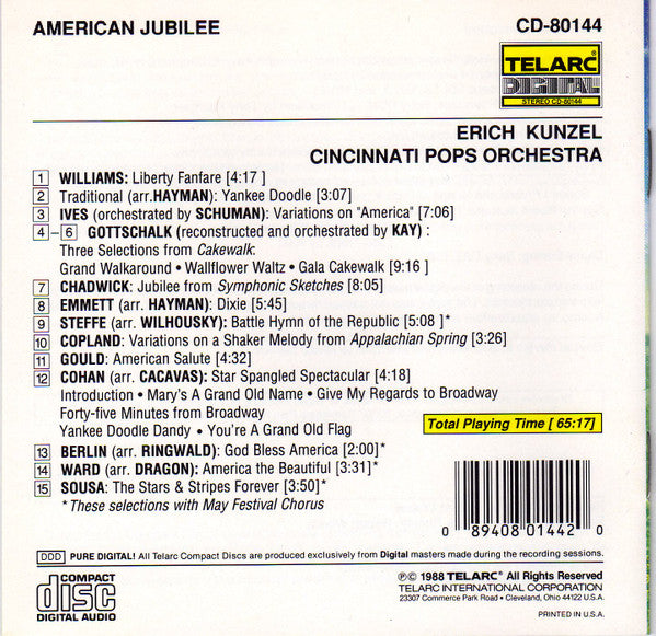 Erich Kunzel, Cincinnati Pops Orchestra : American Jubilee (CD)