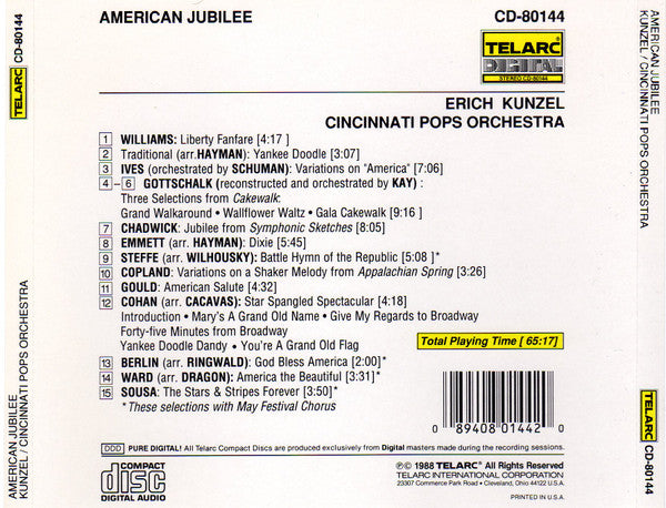 Erich Kunzel, Cincinnati Pops Orchestra : American Jubilee (CD)