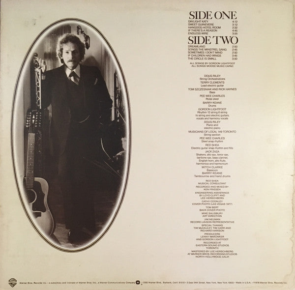 Gordon Lightfoot : Endless Wire (LP, Album, Jac)