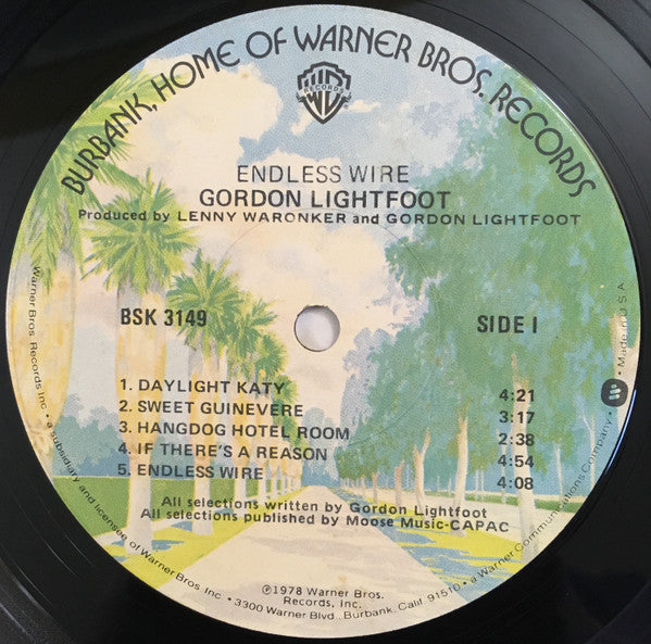Gordon Lightfoot : Endless Wire (LP, Album, Jac)