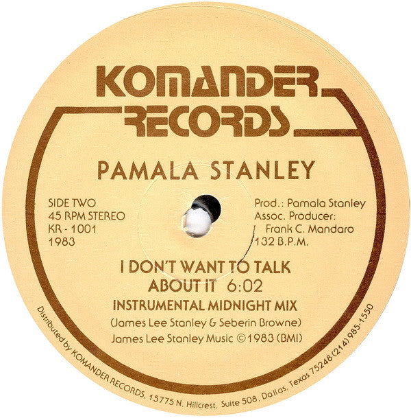 Pamala Stanley : I Don't Want To Talk About It (12")