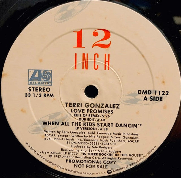 Terri Gonzalez : Love Promises (12", Promo)