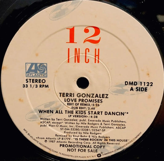 Terri Gonzalez : Love Promises (12", Promo)
