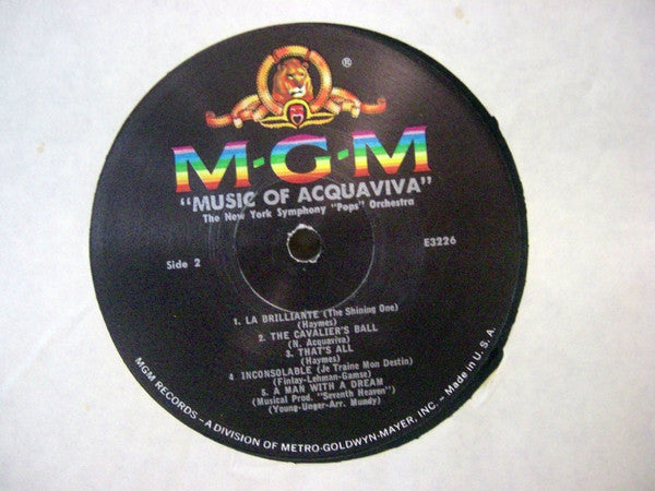 The New York Pops : Music of Acquaviva (LP, Mono)