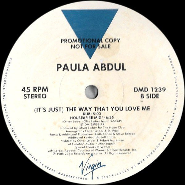 Paula Abdul : (It's Just) The Way That You Love Me (12", Promo)