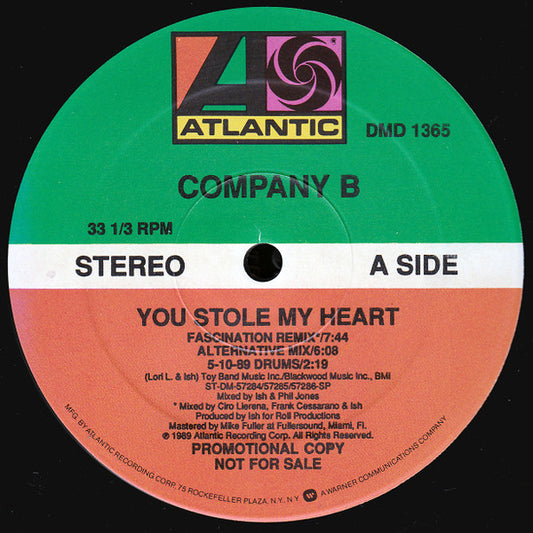 Company B : You Stole My Heart (12", Promo)