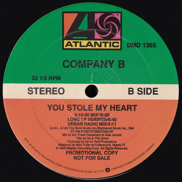 Company B : You Stole My Heart (12", Promo)