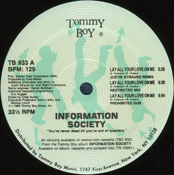 Information Society : Lay All Your Love On Me (12", Single)