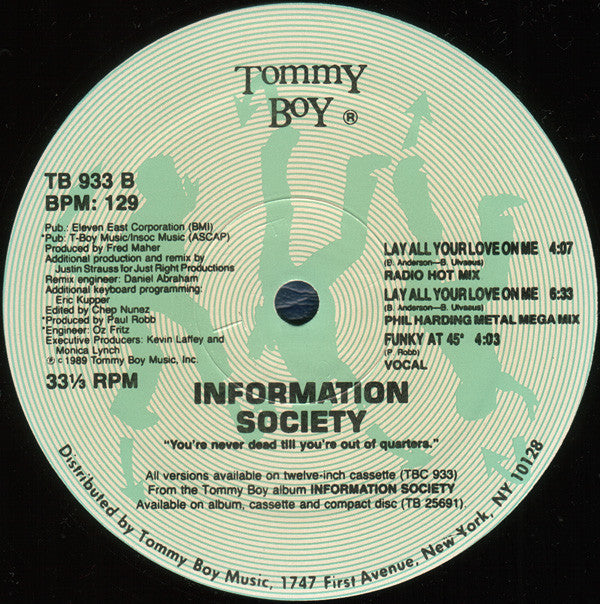 Information Society : Lay All Your Love On Me (12", Single)