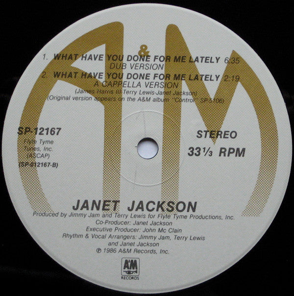 Janet Jackson : What Have You Done For Me Lately (12", Single, RCA)