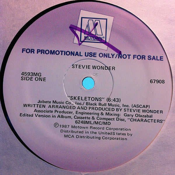 Stevie Wonder : Skeletons (12", Promo)