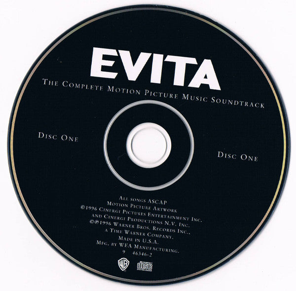 Andrew Lloyd Webber And Tim Rice : Evita (The Complete Motion Picture Music Soundtrack) (2xCD, Album, RE, RP)