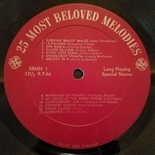 Various : 25 Most Beloved Melodies (LP, Comp, RE)