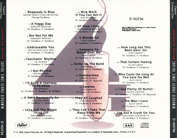 Various : Fascinatin' Rhythm - Capitol Sings George Gershwin  (CD, Comp, Club, RM)