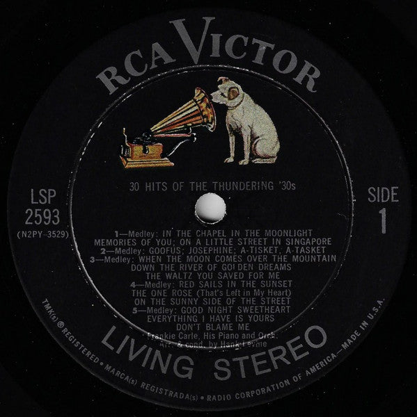 Frankie Carle And His Orchestra : 30 Hits Of The Thundering '30s (LP)