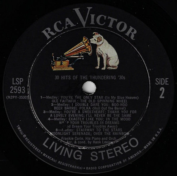 Frankie Carle And His Orchestra : 30 Hits Of The Thundering '30s (LP)