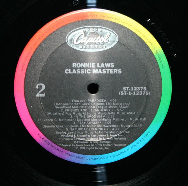 Ronnie Laws : Classic Masters (LP, Comp)