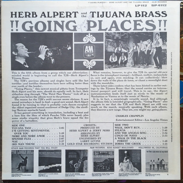 Herb Alpert & The Tijuana Brass : !!Going Places!! (LP, Album, Ter)