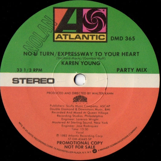 Karen Young : No U Turn / Expressway To Your Heart (12", Promo, SP )