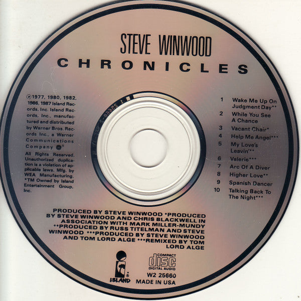 Steve Winwood : Chronicles (CD, Comp, Club)