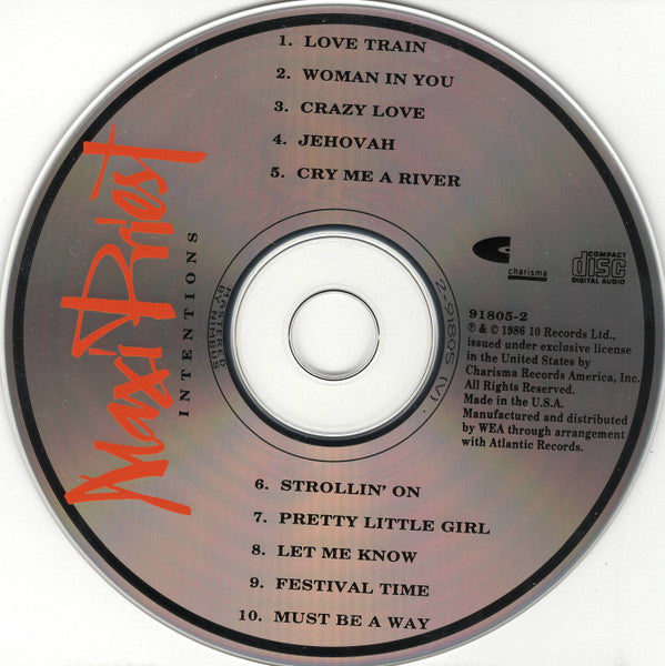 Maxi Priest : Intentions (CD, Album)