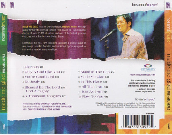 Michael Neale : Made Me Glad (CD, Album)