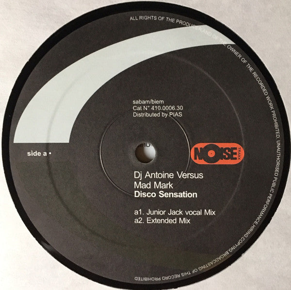 DJ Antoine vs. Mad Mark : Disco Sensation (12")