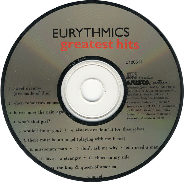 Eurythmics : Greatest Hits (CD, Comp, Club)