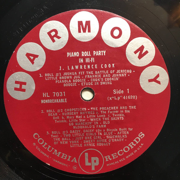 J. Lawrence Cook : Piano Roll Party In Hi-Fi (LP)