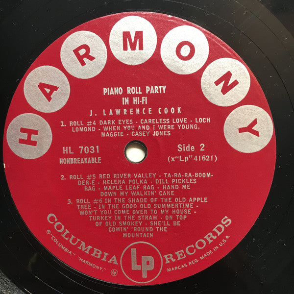 J. Lawrence Cook : Piano Roll Party In Hi-Fi (LP)