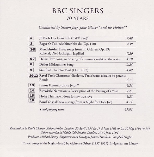 BBC Singers : A 70th Anniversary Celebration (CD, Sli)