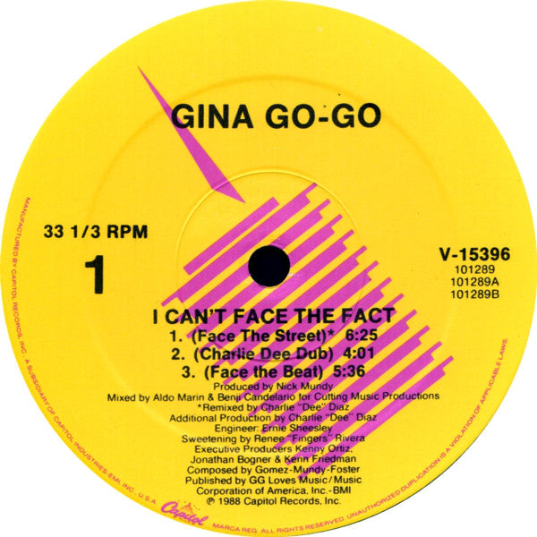 Gina Go-Go : I Can't Face The Fact (12")