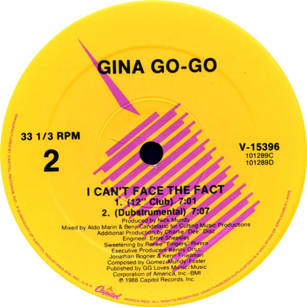 Gina Go-Go : I Can't Face The Fact (12")