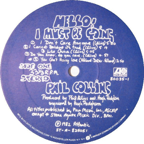 Phil Collins : Hello, I Must Be Going! (LP, Album, Gat)