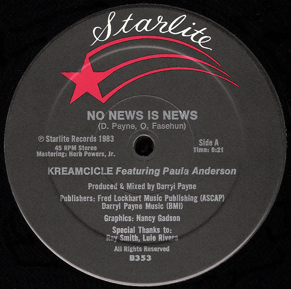 Kreamcicle Featuring Paula Anderson : No News Is News (12")