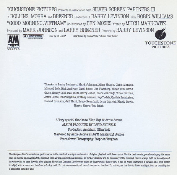 Various : Good Morning, Vietnam (The Original Motion Picture Soundtrack) (CD, Album, Comp, RE)