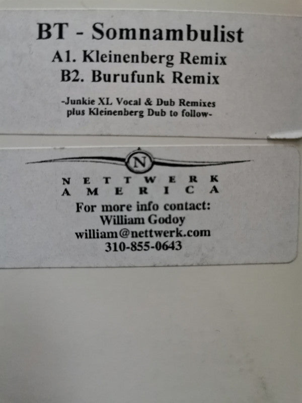 BT : Somnambulist (Remix) (12", Promo, W/Lbl)