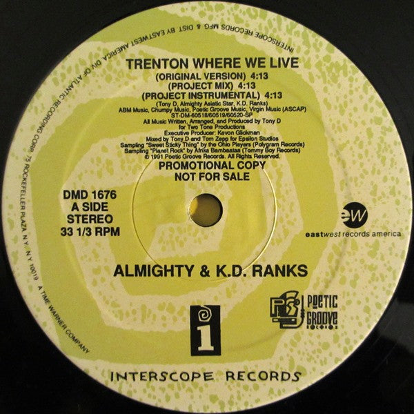Almighty Asiatic Star & K.D. Ranks : Trenton Where We Live (12", Promo)
